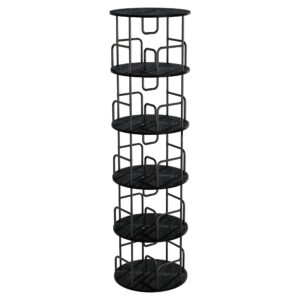 Rotating Bookshelf Tower 5 Tier  Spinning Bookcase  Revolving 360 Book Shelf Narrow Tall Bookcase  Vertical Turning Round Storage Bookshelf  Book Shelf Organizer For Bedroom  Living Room  Black
