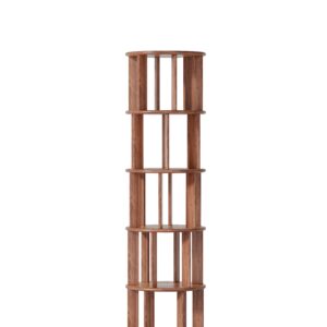 ba57c8db-f992-4c0f-8ee8-44e5d0553399.jpg 1 0 0 Solid Wood Rotating Bookshelf On Wheels,5 Tier, Round Revolving Bookcase, 360 Spinning Book Shelf Tower For Kids, Narrow Rolling Bookshelves For Small Space, Corner, Bedroom, Office, Walnut