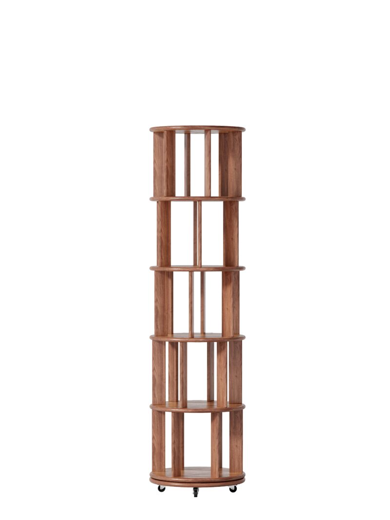 ba57c8db-f992-4c0f-8ee8-44e5d0553399.jpg 1 0 0 Solid Wood Rotating Bookshelf On Wheels,5 Tier, Round Revolving Bookcase, 360 Spinning Book Shelf Tower For Kids, Narrow Rolling Bookshelves For Small Space, Corner, Bedroom, Office, Walnut