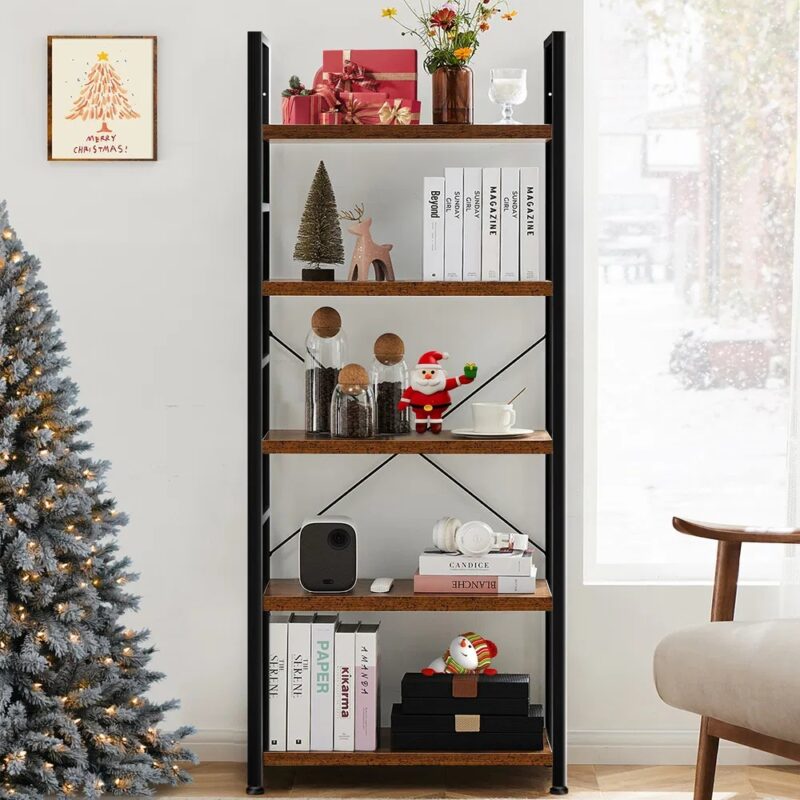 5 Tiers Bookshelf, Classically Modern Book Shelf, Book Rack, Storage Rack Shelves In Living Room&Home&Office